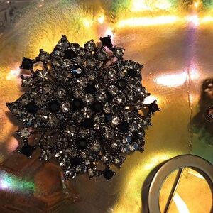 Elegant Black and Silver Brooch